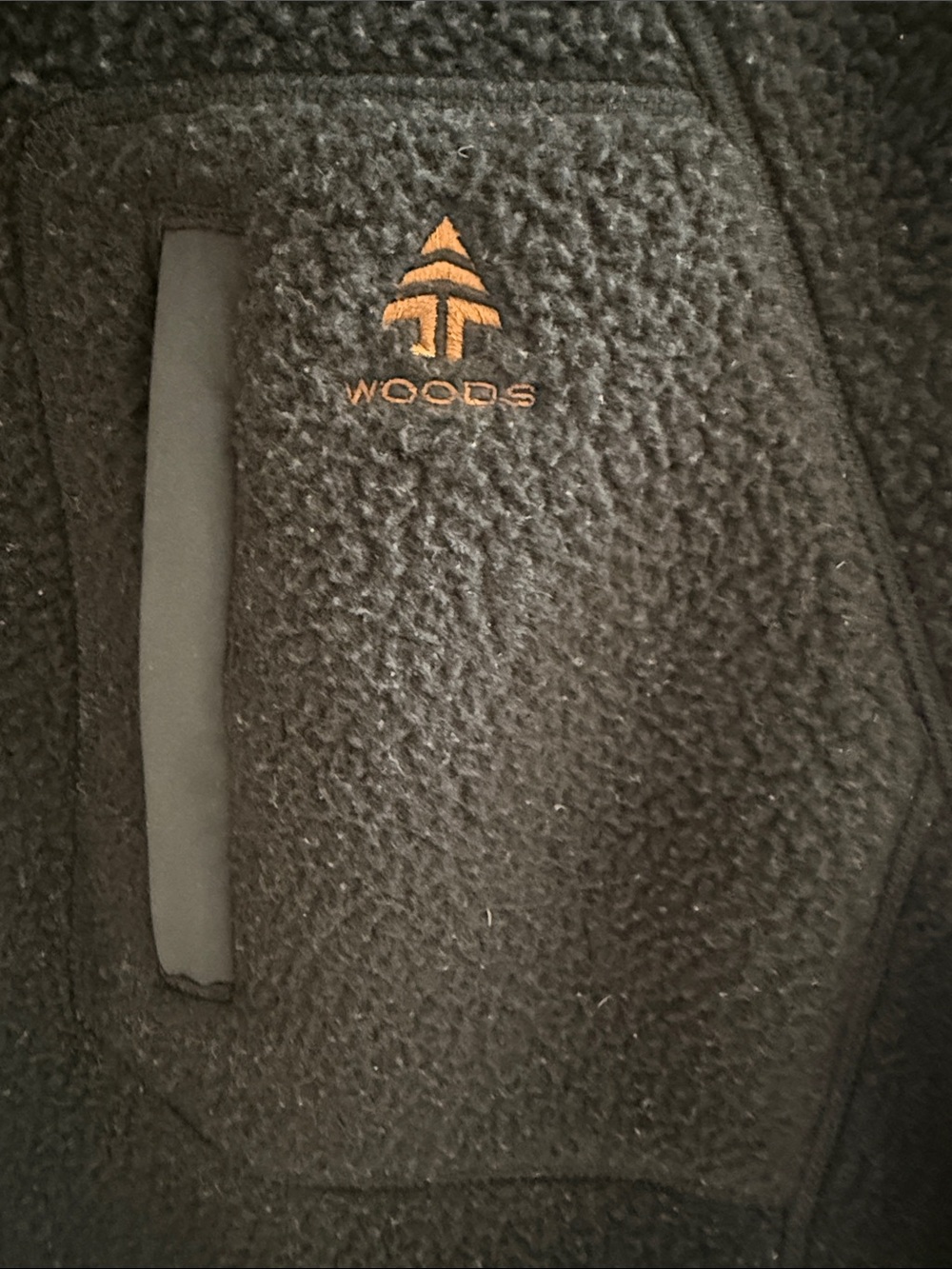 Men's Black Sherpa Fleece Pullover with Orange Trim - Ski & Snowboard - Picture 3 of 4